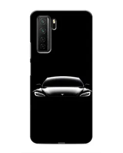 Чехол для Honor 30s с картинкой «Фары Tesla Night»