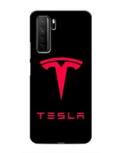 Чехол для Honor 30s с картинкой «Tesla Red Logo»