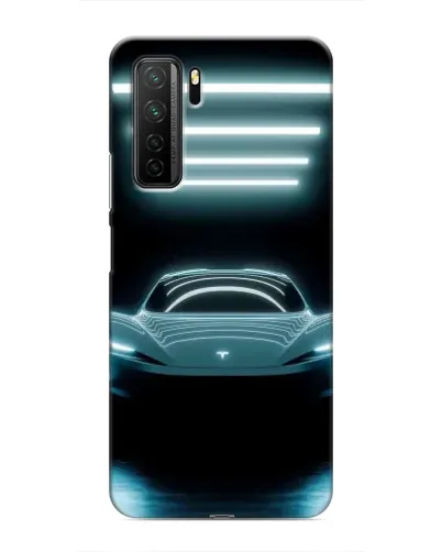 Чехол для Honor 30s с картинкой «Tesla в неоне»