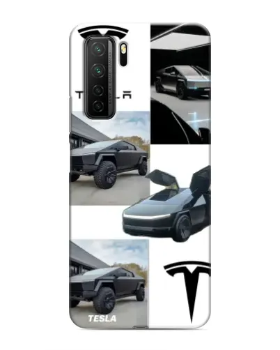 Чехол для Honor 30s с картинкой «Коллаж Cybertruck Tesla»