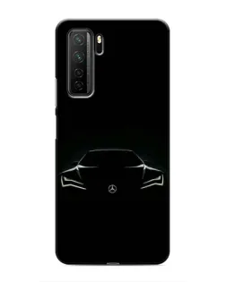 Чехол для Honor 30s с картинкой «Mercedes — силуэт авто»