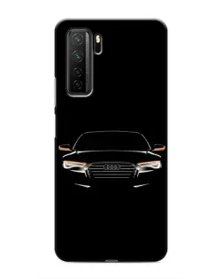 Чехол для Honor 30s с картинкой «Audi — ночной контур»