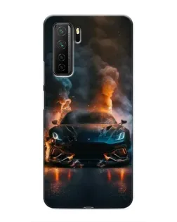 Чехол для Honor 30s с картинкой «Lamborghini дымная эстетика»