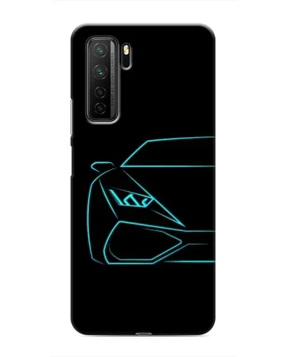 Чехол для Honor 30s с картинкой «Голубой силуэт Lamborghini»