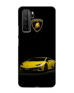 Чехол для Honor 30s с картинкой «Lamborghini желтый акцент»