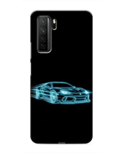 Чехол для Honor 30s с картинкой «Неоновый контур Lamborghini»
