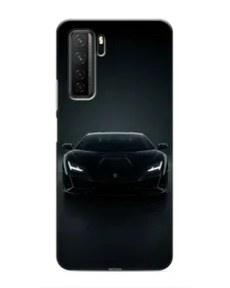 Чехол для Honor 30s с картинкой «Черный Lamborghini Aventador»