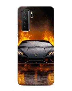 Чехол для Honor 30s с картинкой «Lamborghini в огне»