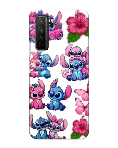 Чехол для Honor 30s с картинкой «Стикеры Stitch и Angel»