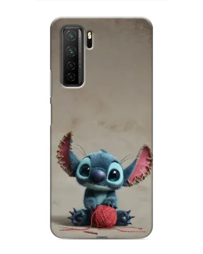 Чехол для Honor 30s с картинкой «Стич на коричневом фоне»