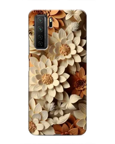 Чехол для Honor 30s с картинкой «Бежевый флористический декор»