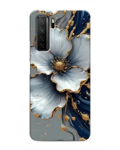 Чохол для Honor 30s з картинкою «Біла квітка та золотий флюїд» Чохол для Honor 30s з картинкою «Біла квітка та золотий флюїд»