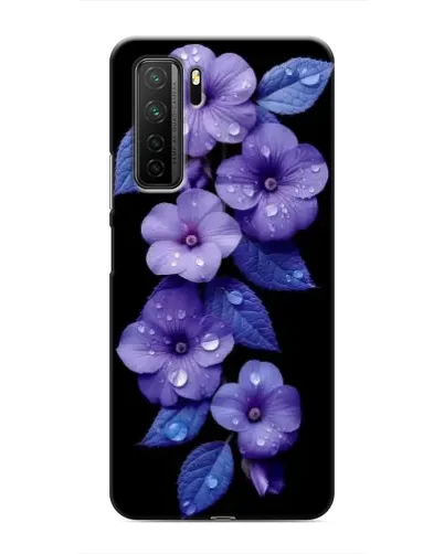 Чехол для Honor 30s с картинкой «Фиолетовые цветы с росою»