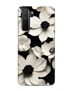 Чехол для Honor 30s с картинкой «Объемные белые цветы»
