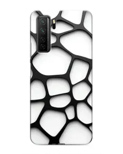 Чехол для Honor 30s с картинкой «Белая объемная сетка»