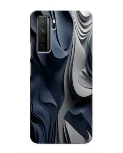 Чехол для Honor 30s с картинкой «Объемные синие складки»