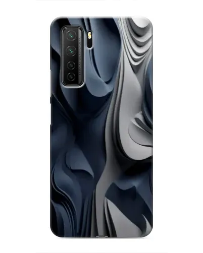 Чехол для Honor 30s с картинкой «Объемные синие складки»