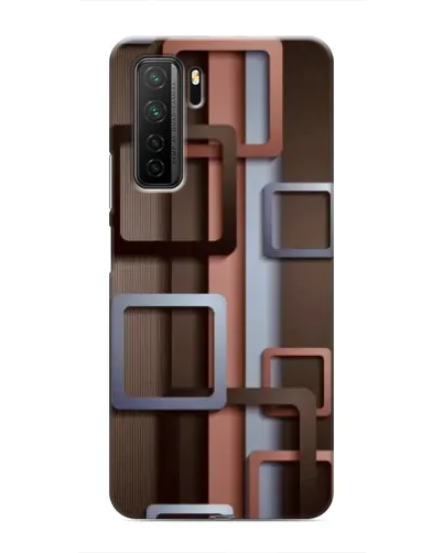 Чехол для Honor 30s с картинкой «Коричневые объемные квадраты»