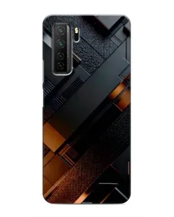 Чехол для Honor 30s с картинкой «Черные геометрические блоки»