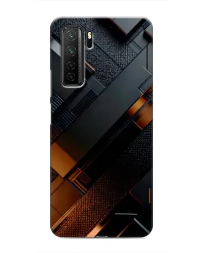 Чехол для Honor 30s с картинкой «Черные геометрические блоки»