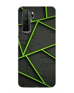Чехол для Honor 30s с картинкой «Зеленые геометрические линии»