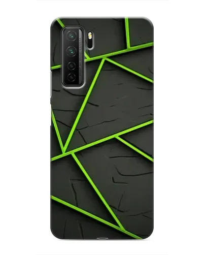 Чехол для Honor 30s с картинкой «Зеленые геометрические линии»