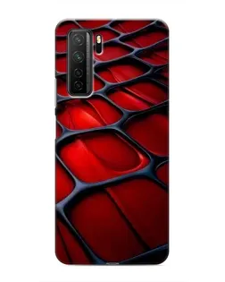 Чехол для Honor 30s с картинкой «Красная глянцевая сетка»