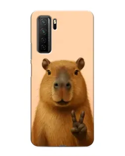 Чехол для Honor 30s с картинкой «Капибара виктория»