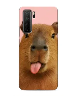 Чехол для Honor 30s с картинкой «Капибара с языком»