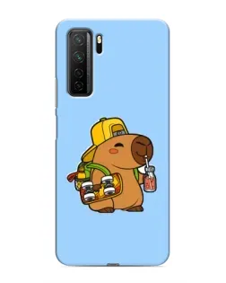 Чехол для Honor 30s с картинкой «Капибара на скейте»
