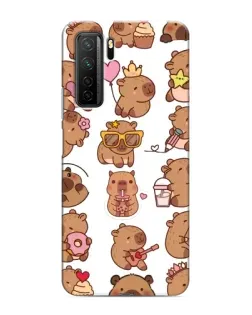 Чехол для Honor 30s с картинкой «Стикерпак с капибарами»