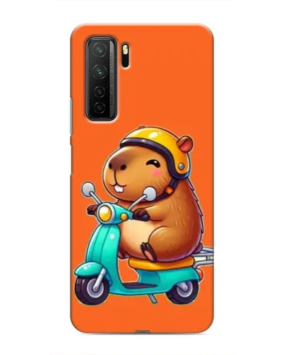 Чехол для Honor 30s с картинкой «Капибара на скутере»
