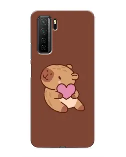 Чехол для Honor 30s с картинкой «Капибара с сердцем»