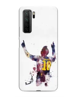 Чехол для Honor 30s с картинкой «Акварельный Месси Барселона»