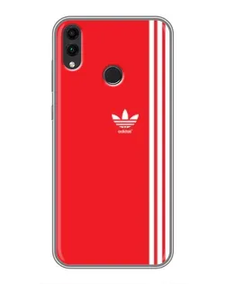 Чехол для Huawei Honor 8C с картинкой «Красный минимализм Adidas»