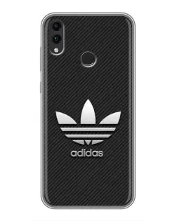 Чехол для Huawei Honor 8C с картинкой «Adidas Карбоновая текстура»