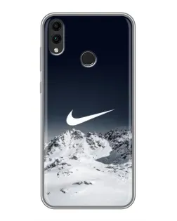 Чехол для Huawei Honor 8C с картинкой «Nike — зимние горы»