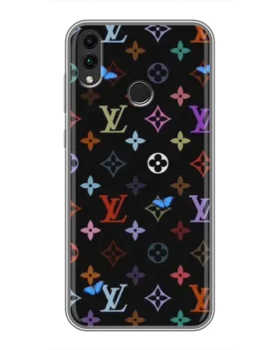 Чехол для Huawei Honor 8C с картинкой «Цветная монограмма LV»