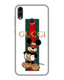 Чехол для Huawei Honor 8C с картинкой «Микки Маус Gucci — полосы»