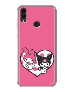 Чехол для Huawei Honor 8C с картинкой «Kuromi и My Melody»