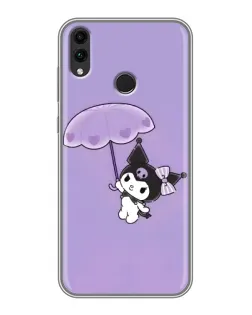 Чехол для Huawei Honor 8C с картинкой «Kuromi с зонтиком»