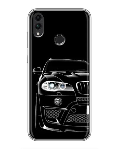 Чехол для Huawei Honor 8C с картинкой «Темный силуэт BMW»