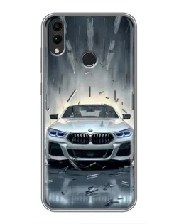 Чехол для Huawei Honor 8C с картинкой «BMW в свете фар»