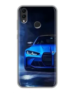 Чехол для Huawei Honor 8C с картинкой «Голубая BMW M4»