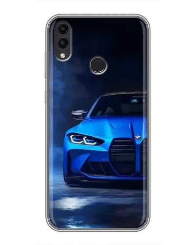 Чехол для Huawei Honor 8C с картинкой «Голубая BMW M4»