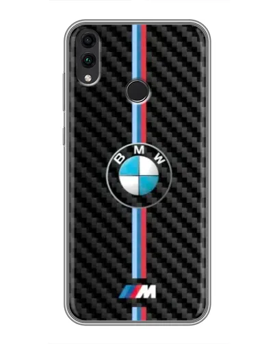 Чехол для Huawei Honor 8C с картинкой «Эмблема BMW и карбон»