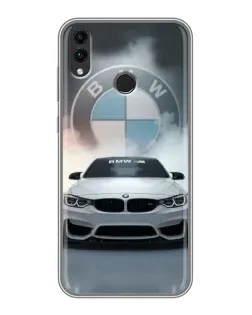 Чехол для Huawei Honor 8C с картинкой «BMW в белом дыму»
