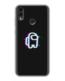 Чехол для Huawei Honor 8C с картинкой «Among Us неон»