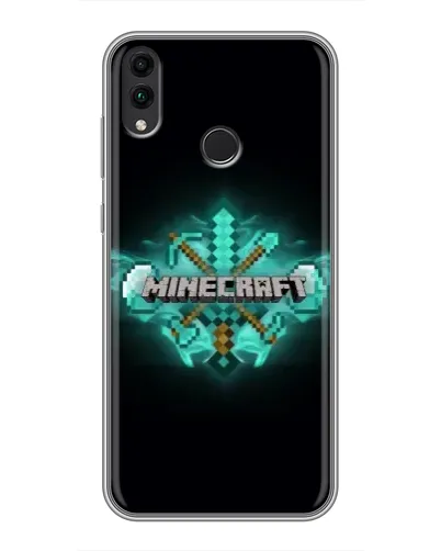 Чохол для Huawei Honor 8C з картинкою «Minecraft Diamond лого»