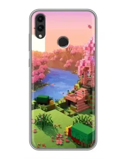 Чохол для Huawei Honor 8C з картинкою «Рожеве дерево Minecraft»